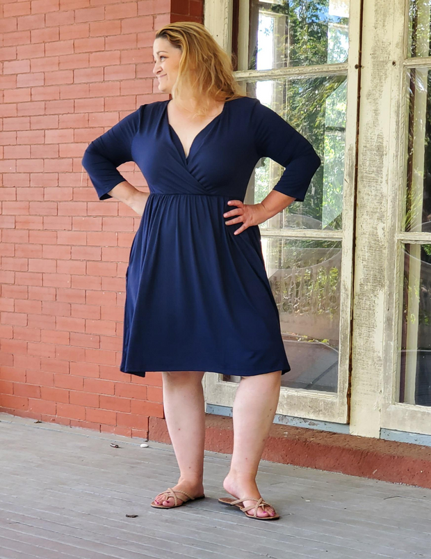 Buttery Soft Wrap Dress Midnight Navy